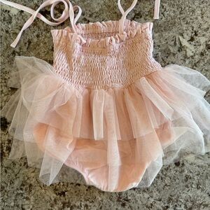 NWOT Caden Lane Pink Tulle Ruffle Dress